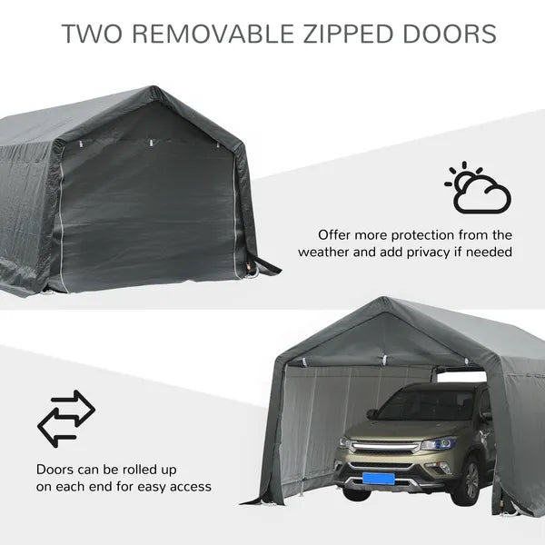 Outsunny 12x20 Carport Canopy, Heavy-Duty Waterproof Shelter, Reliable Protection for Vehicles - product image 6