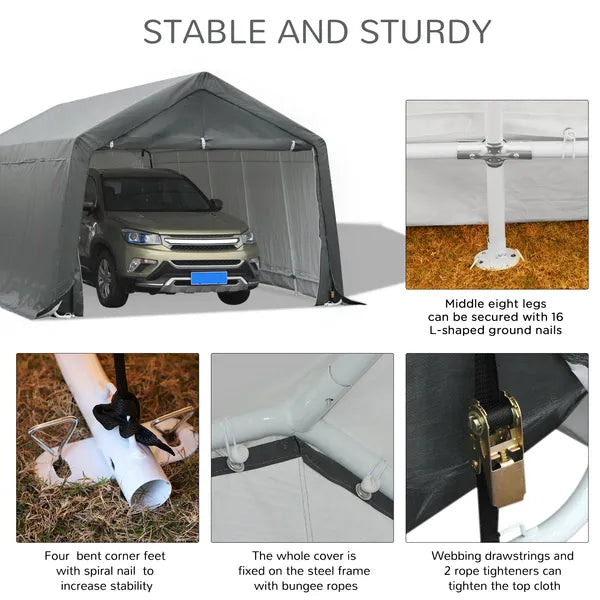 Outsunny 12x20 Carport Canopy, Heavy-Duty Waterproof Shelter, Reliable Protection for Vehicles - product image 5