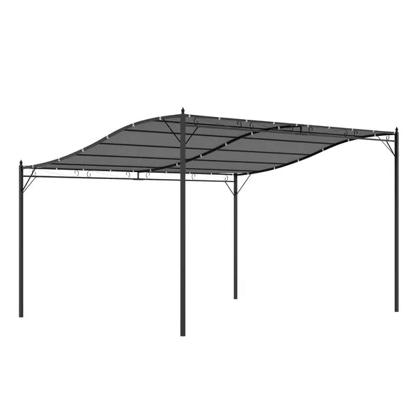 Outsunny 13' x 10' Outdoor Pergola Gazebo, Steel Patio Canopy with Weather-Resistant Fabric and Drainage Holes, Gray - product image 1