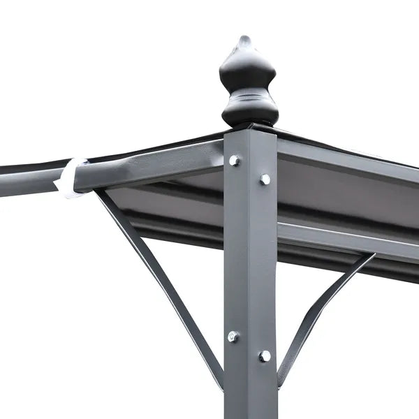 Outsunny 13' x 10' Outdoor Pergola Gazebo, Steel Patio Canopy with Weather-Resistant Fabric and Drainage Holes, Gray - product image 8
