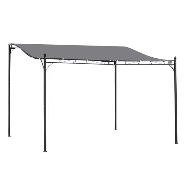 Outsunny 13' x 10' Outdoor Pergola Gazebo, Steel Patio Canopy with Weather-Resistant Fabric and Drainage Holes, Gray - product image 11