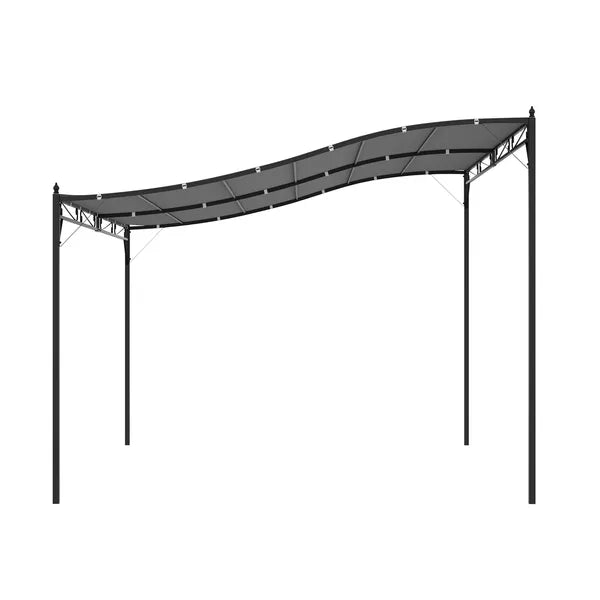 Outsunny 13' x 10' Outdoor Pergola Gazebo, Steel Patio Canopy with Weather-Resistant Fabric and Drainage Holes, Gray - product image 7