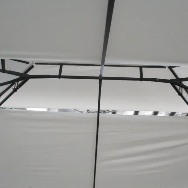 Outsunny 13 ft x 10 ft Patio Gazebo Outdoor Canopy Shelter with Double Vented Roof, Steel Frame for Lawn Backyard and Deck, Cream White - product image 10