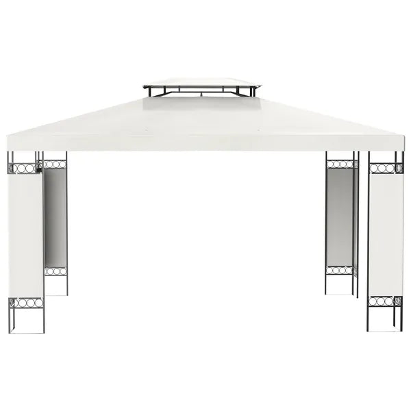 Outsunny 13 ft x 10 ft Patio Gazebo Outdoor Canopy Shelter with Double Vented Roof, Steel Frame for Lawn Backyard and Deck, Cream White - product image 7