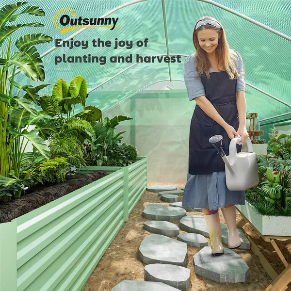 Outsunny 13' x 10' x 6.5' Tunnel Greenhouse Hoop House with Upgraded Galvanized Steel Frame and Large Windows, Green - product image 8