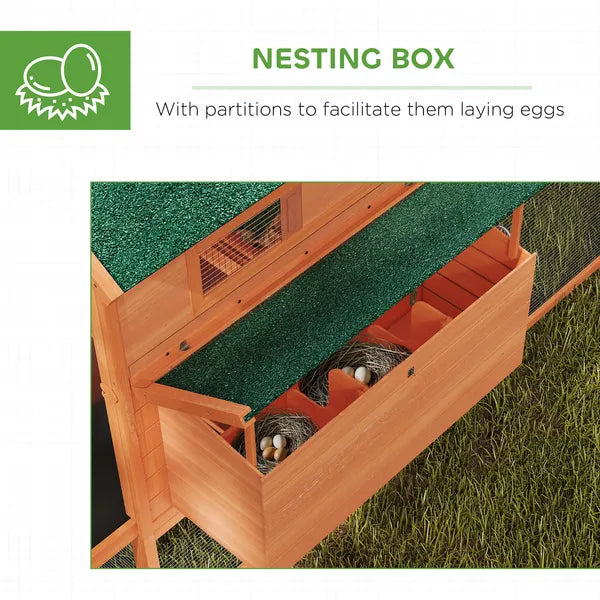PawHut 136.5 Inch Wooden Chicken Coop for 8-10 Chickens Gray - product image 6