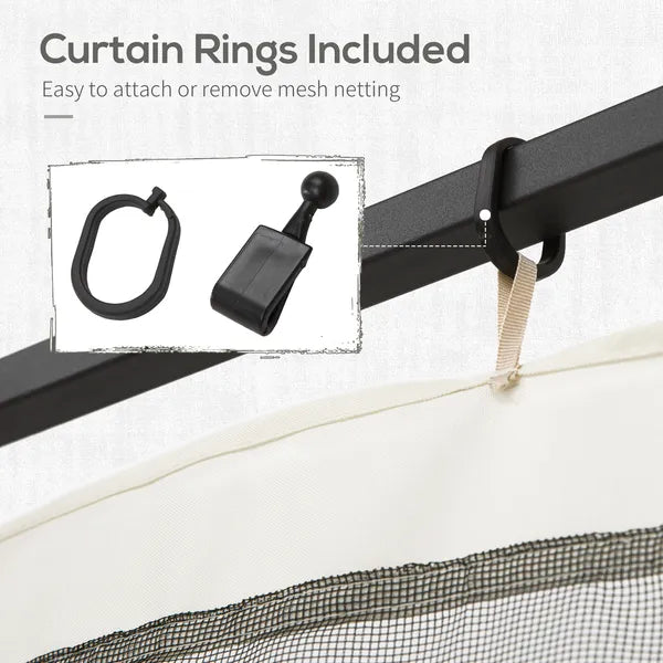 Outsunny 13x13 Gazebo with Netting, Canopy Tents with Zippers, black rings, polyester, Washable, (Sidewall Only) Black - product image 5