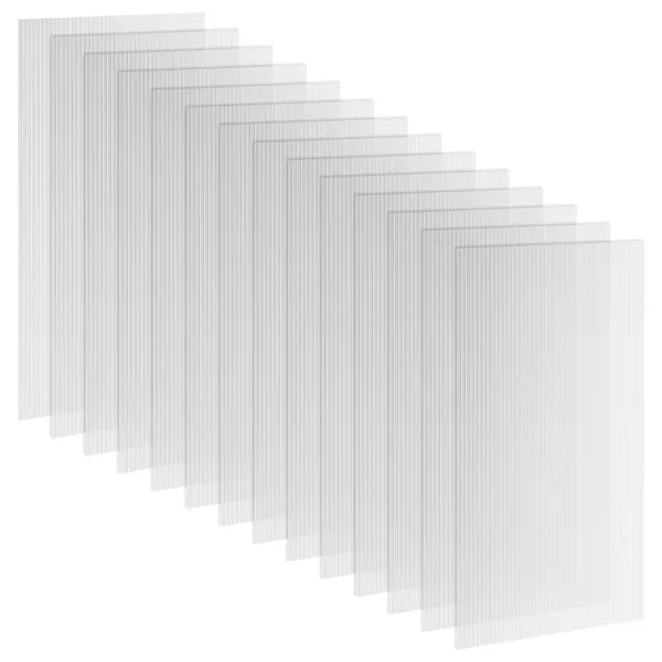 14 Pieces Twin-Wall Polycarbonate Panels Waterproof UV Protected Polycarbonate Greenhouse Panels, 4' x 2' x 0.16", Clear - product image 11