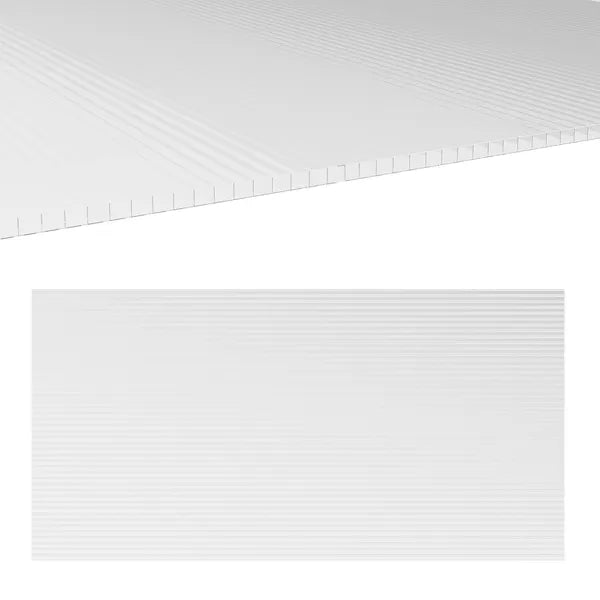 14 Pieces Twin-Wall Polycarbonate Panels Waterproof UV Protected Polycarbonate Greenhouse Panels, 4' x 2' x 0.16", Clear - product image 1