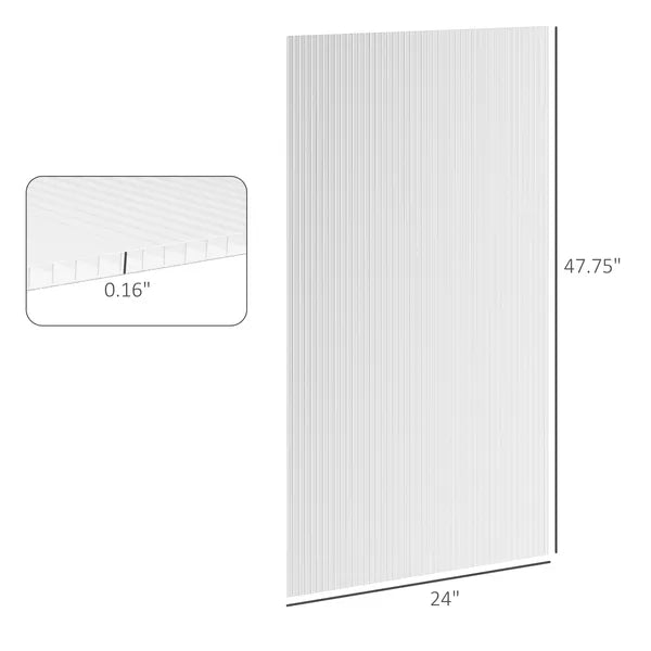 14 Pieces Twin-Wall Polycarbonate Panels Waterproof UV Protected Polycarbonate Greenhouse Panels, 4' x 2' x 0.16", Clear - product image 3