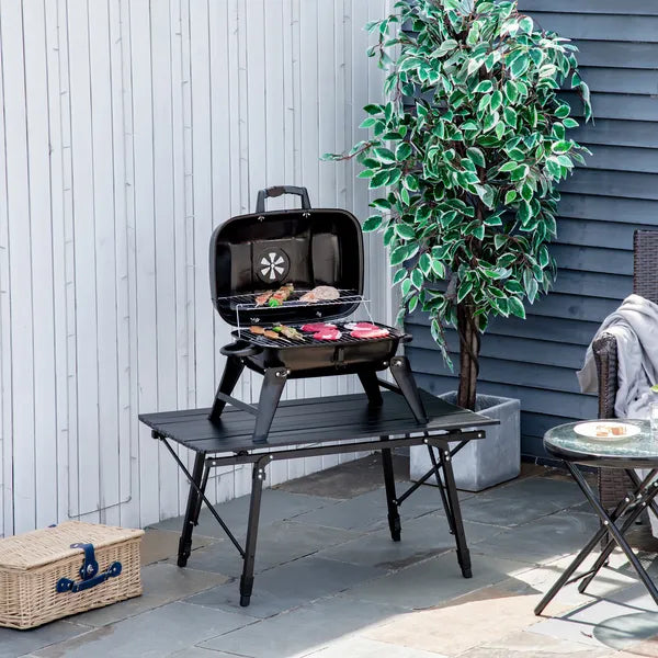 Outsunny 14" Portable Charcoal Grill, Tabletop Outdoor Small Grill with Heat Preservation Net, Venting System, Foldable Legs, Travel Size BBQ - product image 10