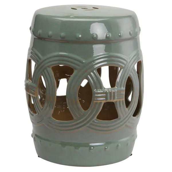 Outsunny 14 Inch x 17 Inch Ceramic Garden Stool with Double-Coin Knotted Ring Design and Strong Glazed Material, Decorative Outdoor Stool - product image 12