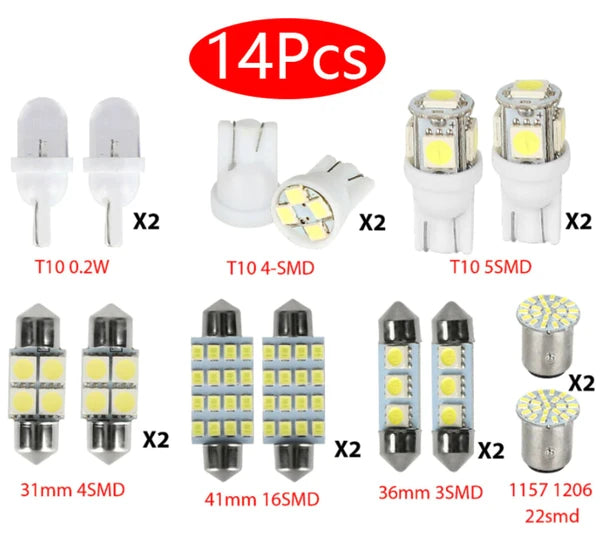 14 Piece T10 36mm LED Car Interior Light Kit for Dome Map and License Plate - product view 5