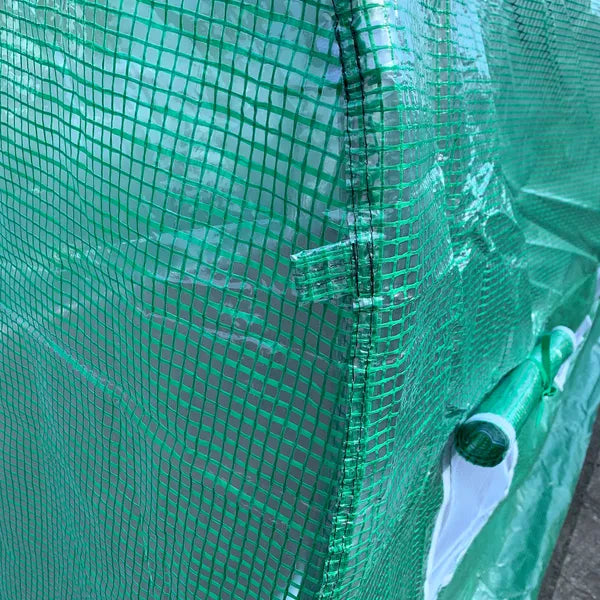 15' x 7' x 7' Walk-in Tunnel Hoop Greenhouse Polyethylene PE Cover, Steel Frame, Roll-Up Zipper Door and Windows for Flowers, Vegetables, Green - product image 8