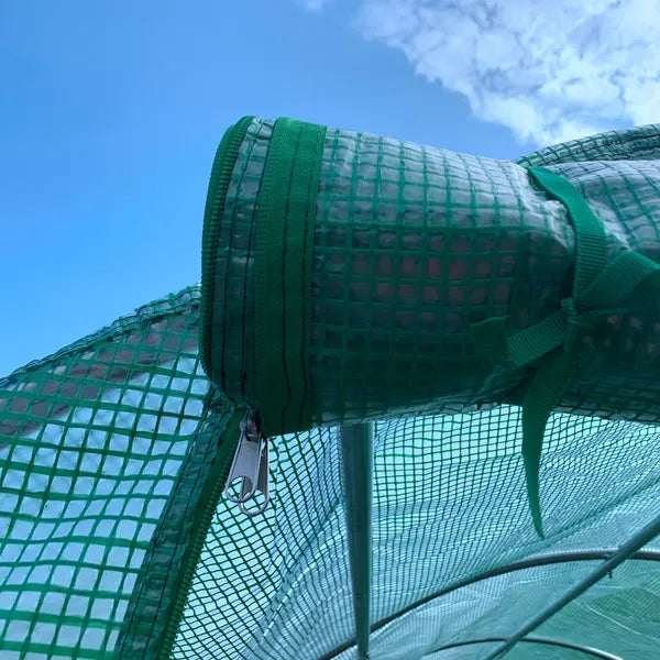 15' x 7' x 7' Walk-in Tunnel Hoop Greenhouse Polyethylene PE Cover, Steel Frame, Roll-Up Zipper Door and Windows for Flowers, Vegetables, Green - product image 7