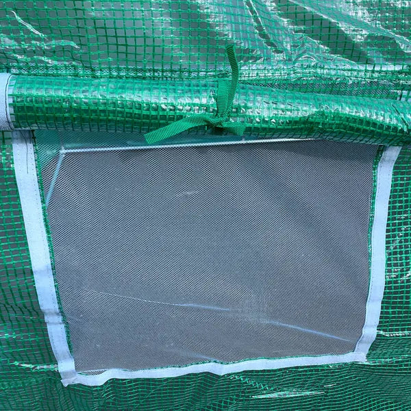 15' x 7' x 7' Walk-in Tunnel Hoop Greenhouse Polyethylene PE Cover, Steel Frame, Roll-Up Zipper Door and Windows for Flowers, Vegetables, Green - product image 9