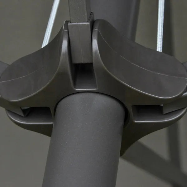 15ft Dark Gray Rectangular Market Umbrella Double-Sided Sun Shield Easy Crank with Base for Deck Pool - product image 11