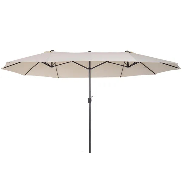 15 Ft Double-Sided Patio Umbrella Outdoor Market Extra Large Cream White with Crank for Deck Lawn Backyard Pool - product image 1