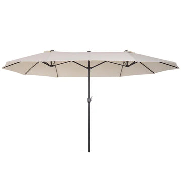 15 Ft Double-Sided Patio Umbrella Outdoor Market Extra Large Cream White with Crank for Deck Lawn Backyard Pool - product image 1