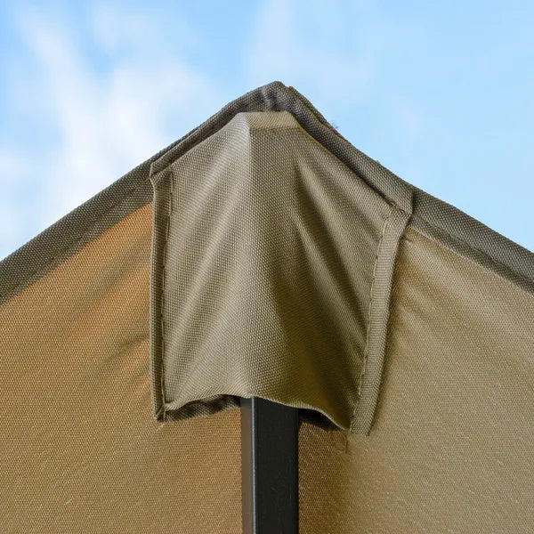 Outsunny 15ft Patio Umbrella with Base, Rectangular, Double-Canopy, UV-Blocking, Easy Crank, Coffee - product image 13
