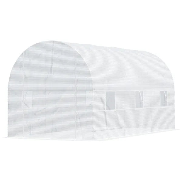 15x7x7 High Tunnel Greenhouse, with 6 Roll-up Windows and Roll Up Door, 140 GSM PE Cover, Steel Frame, for Planting, Garden, White - product image 12