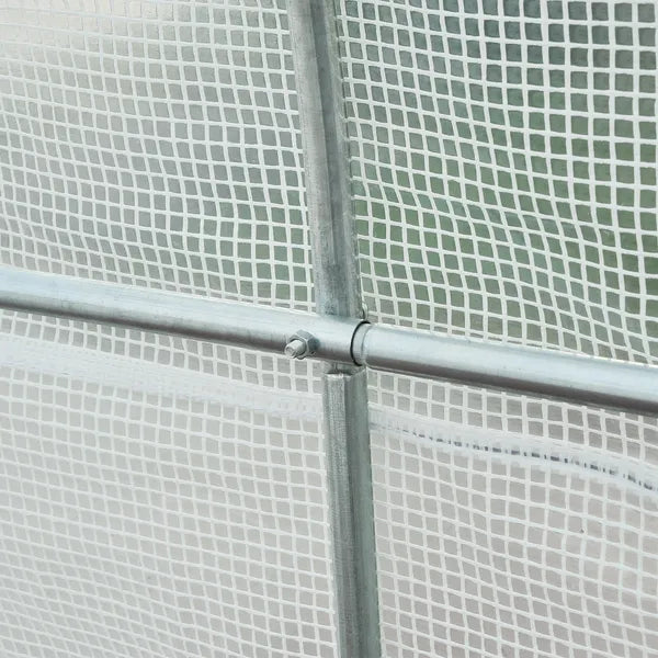 15x7x7 High Tunnel Greenhouse, with 6 Roll-up Windows and Roll Up Door, 140 GSM PE Cover, Steel Frame, for Planting, Garden, White - product image 10