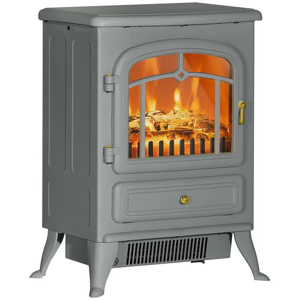 16" Electric Freestanding Fireplace, 750with1500W Indoor Fireplace Stove Heater with 3D Flame Effect for Home, Gray - product image 11