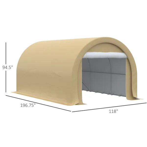 Outsunny 16' x 10' Carport, Heavy-Duty Portable Garage / Storage Tent with Large Zippered Door, Anti-UV PE Canopy Cover for Car, Truck, Boat - product image 3