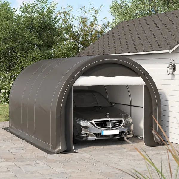 16 x 10 ft Portable Garage Carport with Zippered Door and PE Canopy - product image 10