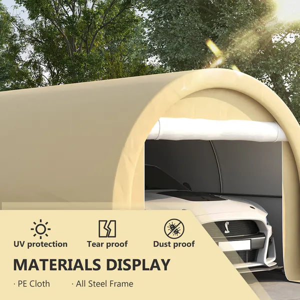 Outsunny 16' x 10' Carport, Heavy-Duty Portable Garage / Storage Tent with Large Zippered Door, Anti-UV PE Canopy Cover for Car, Truck, Boat - product image 4