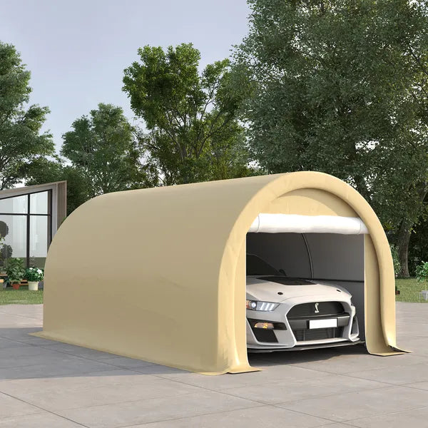 Outsunny 16' x 10' Carport, Heavy-Duty Portable Garage / Storage Tent with Large Zippered Door, Anti-UV PE Canopy Cover for Car, Truck, Boat - product image 2