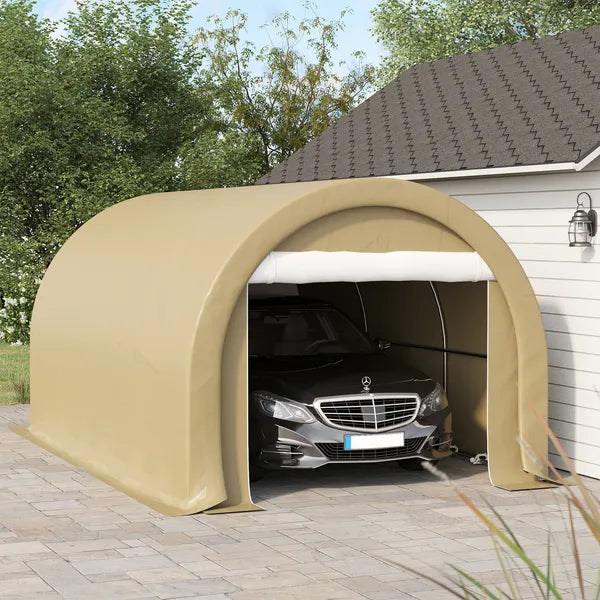 Outsunny 16' x 10' Carport, Heavy-Duty Portable Garage / Storage Tent with Large Zippered Door, Anti-UV PE Canopy Cover for Car, Truck, Boat - product image 10