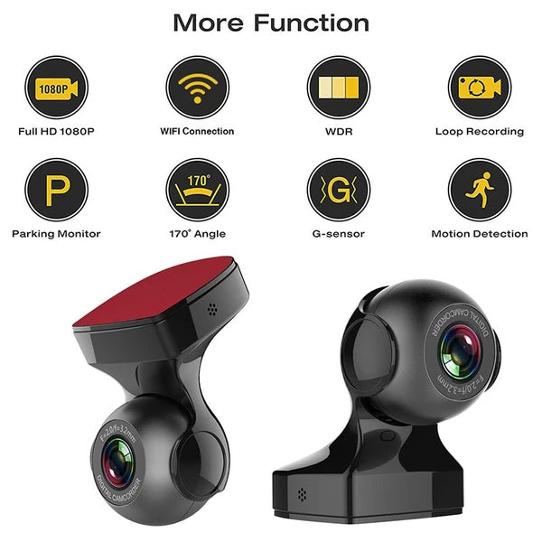 1080P WiFi Dash Cam with 170 Degree Wide Angle and G-Sensor - product view 2