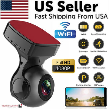 1080P WiFi Dash Cam with 170 Degree Wide Angle and G-Sensor