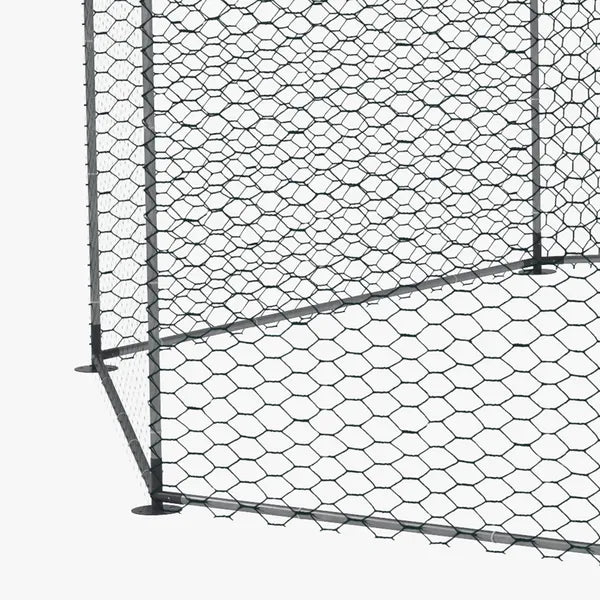 17.1 ft x 15.7 ft Large Outdoor Silver Chicken Run with Cover for 19-25 Chickens Walk-In Hen House - product image 9