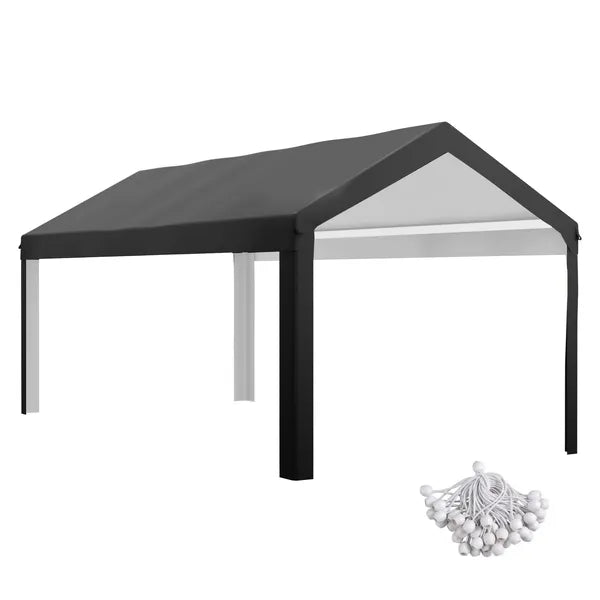 Outsunny 19.6' x 9.7' Carport Roof, UV Resistant Canopy Replacement, Fits 84C-378V00 and 84C-206 Series, Dark Gray - product image 1