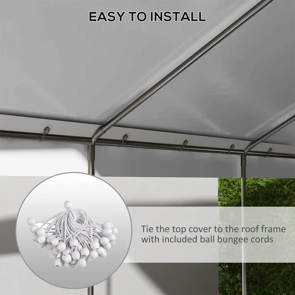 Outsunny 19.6' x 9.7' Carport Roof, UV Resistant Canopy Replacement, Fits 84C-378V00 and 84C-206 Series, Dark Gray - product image 5