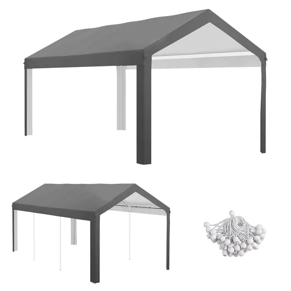 Outsunny 19.6' x 9.7' Carport Roof, UV Resistant Canopy Replacement, Fits 84C-378V00 and 84C-206 Series, Dark Gray - product image 11