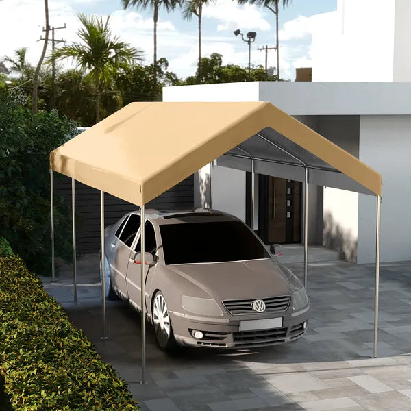 Outsunny 19.7' x 9.7' Carport Canopy Replacement Cover, UV Protection, Beige, with Ball Bungee Cords - product image 10