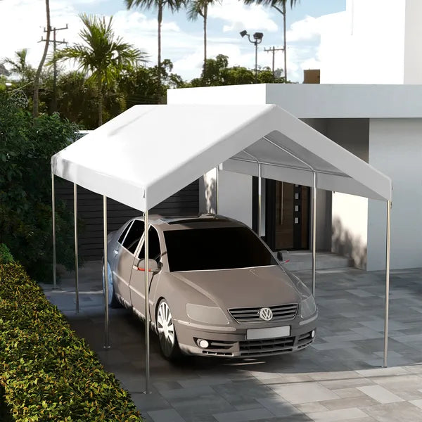 Outsunny 19.7' x 9.7' Carport Replacement Canopy UV Resistant Garage Car Cover with Ball Bungee Cords White - product image 10