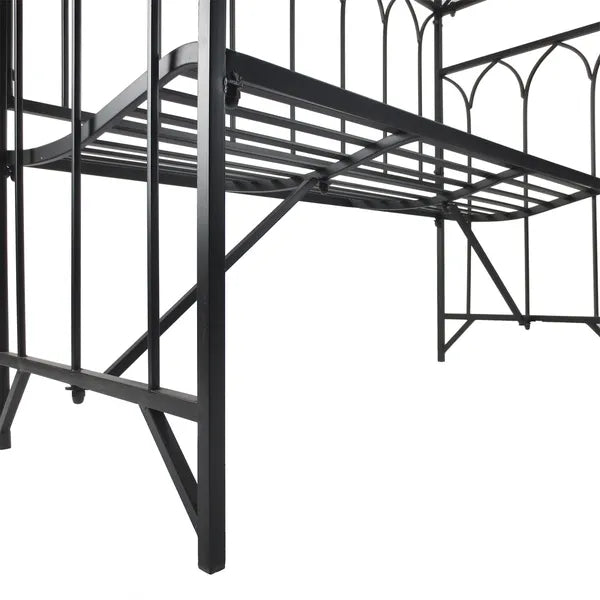 Outsunny 19.75 Inch Wide Metal Garden Arbor with Bench and Scrollwork - product image 9