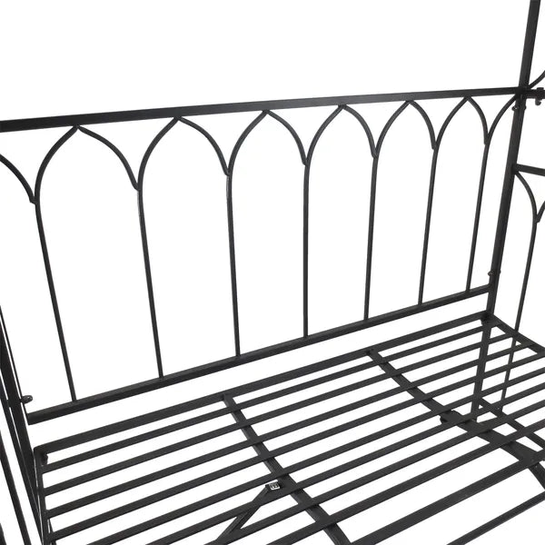 Outsunny 19.75 Inch Wide Metal Garden Arbor with Bench and Scrollwork - product image 8