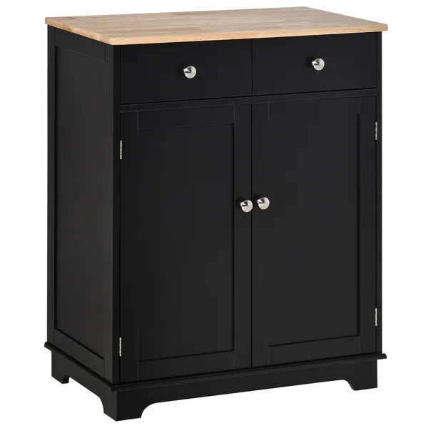 HOMCOM 2-Door Sideboard Buffet Cabinet, Kitchen Cabinet, Coffee Bar Cabinet with Adjustable Shelf and 2 Drawers for Dining Room, Hallway, Black - product image 1