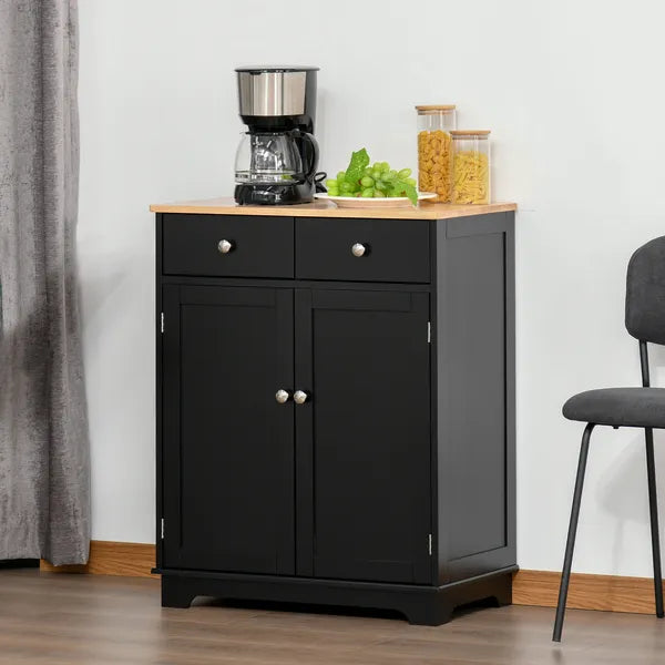 HOMCOM 2-Door Sideboard Buffet Cabinet, Kitchen Cabinet, Coffee Bar Cabinet with Adjustable Shelf and 2 Drawers for Dining Room, Hallway, Black - product image 10