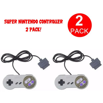 2 Pack Replacement Wired Controllers Compatible with Super Nintendo SNES 6 Foot Cable