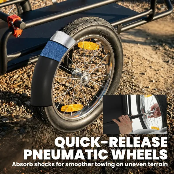 Soozier 2-In-1 Bike Cargo Trailer and Wagon Cart, Multi-Use Bicycle Trailer with Quick Release 16" Pneumatic Wheels, Kickstand - product image 5