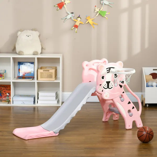 2-in-1 Toddler Slide and Basketball Hoop, Indoor Pink Slide, Easy Setup, Fun for 18-36 Months - product image 10