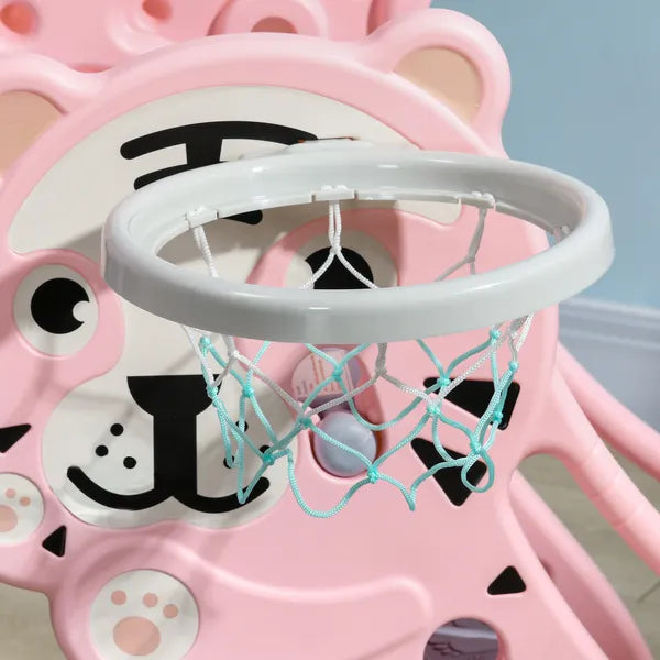 2-in-1 Toddler Slide and Basketball Hoop, Indoor Pink Slide, Easy Setup, Fun for 18-36 Months - product image 9