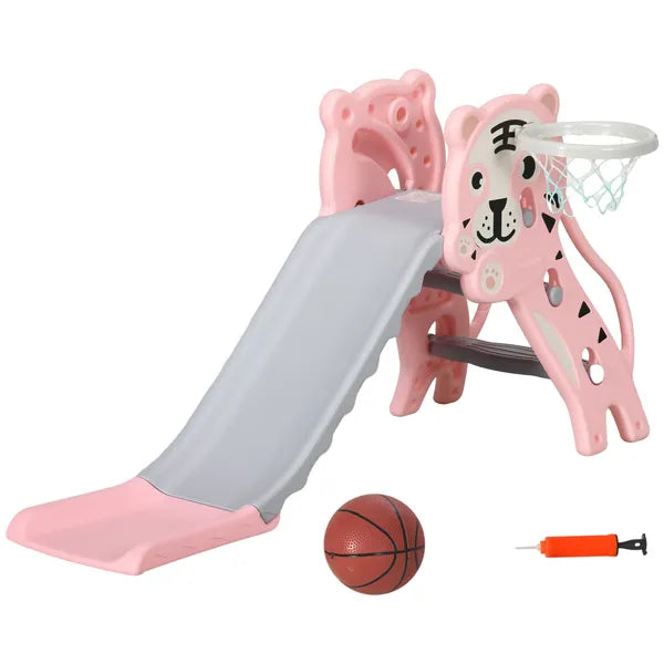 2-in-1 Toddler Slide and Basketball Hoop, Indoor Pink Slide, Easy Setup, Fun for 18-36 Months - product image 11