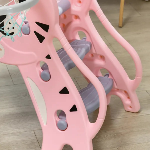 2-in-1 Toddler Slide and Basketball Hoop, Indoor Pink Slide, Easy Setup, Fun for 18-36 Months - product image 8
